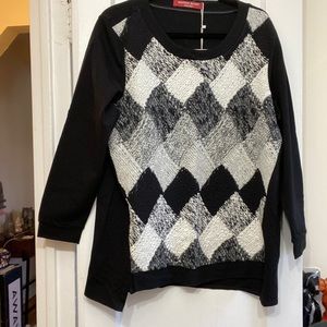 Marina Rinaldi Black and White Sweatshirt